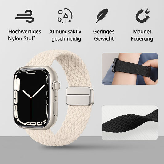 Atmungsaktives Stoffarmband für Apple Watch – Für Training & Alltag